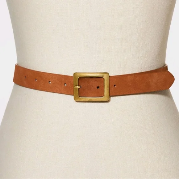 🎯nwt universal thread square buckle belt cognac - Picture 1 of 4
